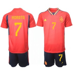 Španjolska Alvaro Morata 7 Dječji Domaći Nogometni Dresovi World Cup 2022